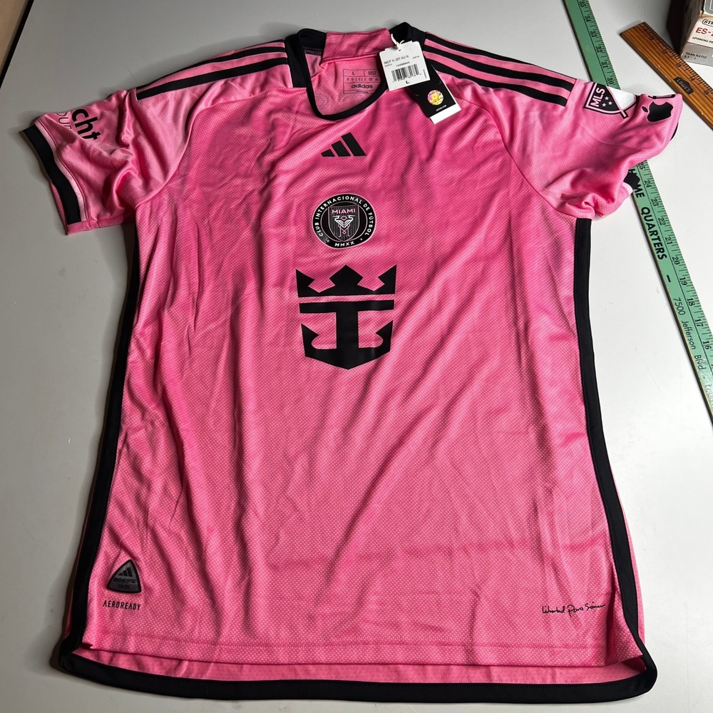 Adidas Inter Miami CF 2024 Messi Home Authentic Jersey Pink JE9742 Mens Large
